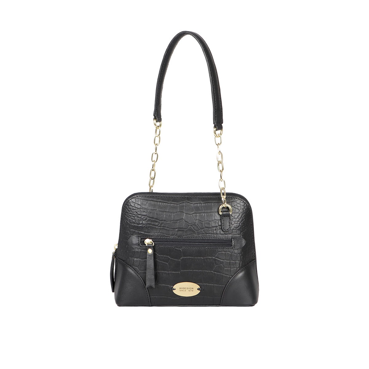 Fl Heidi Black Leather Shoulder Bag