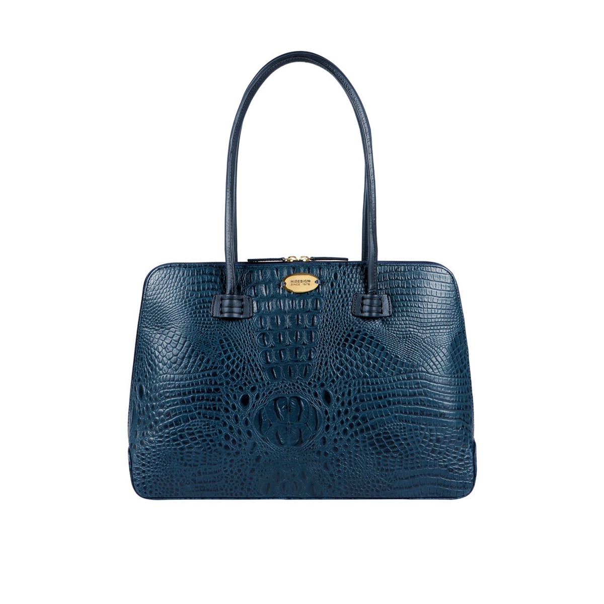 Jaxon Blue Leather Tote Bag