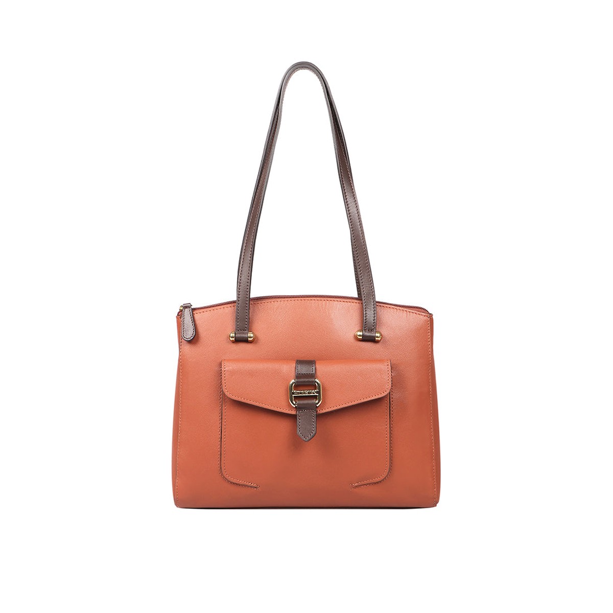 Lotus 02 Sb Tan Leather Tote Bag