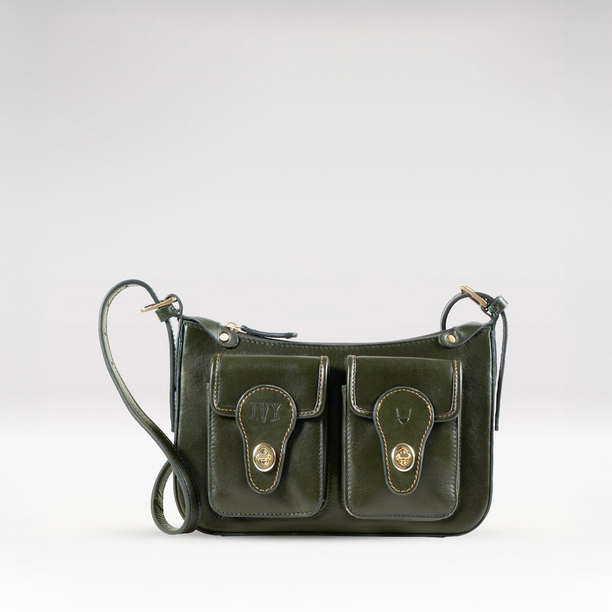 Pyne 01 Green Leather Sling Bag