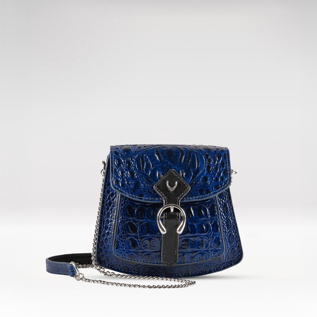 Zuzu Blue Leather Sling Bag