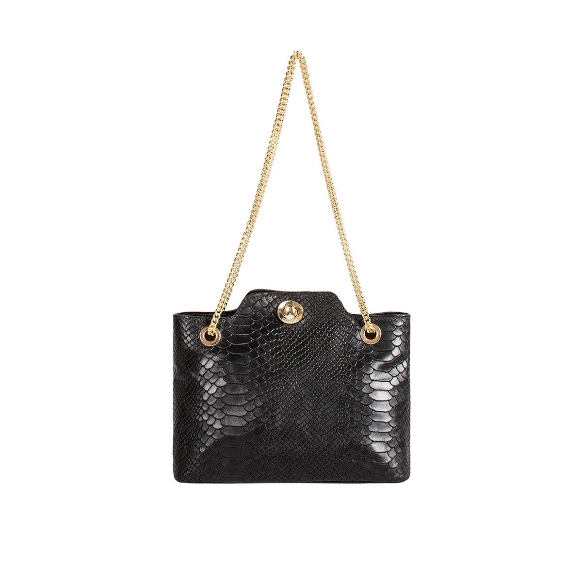 Ee Aliya 01 Black Leather Shoulder Bag