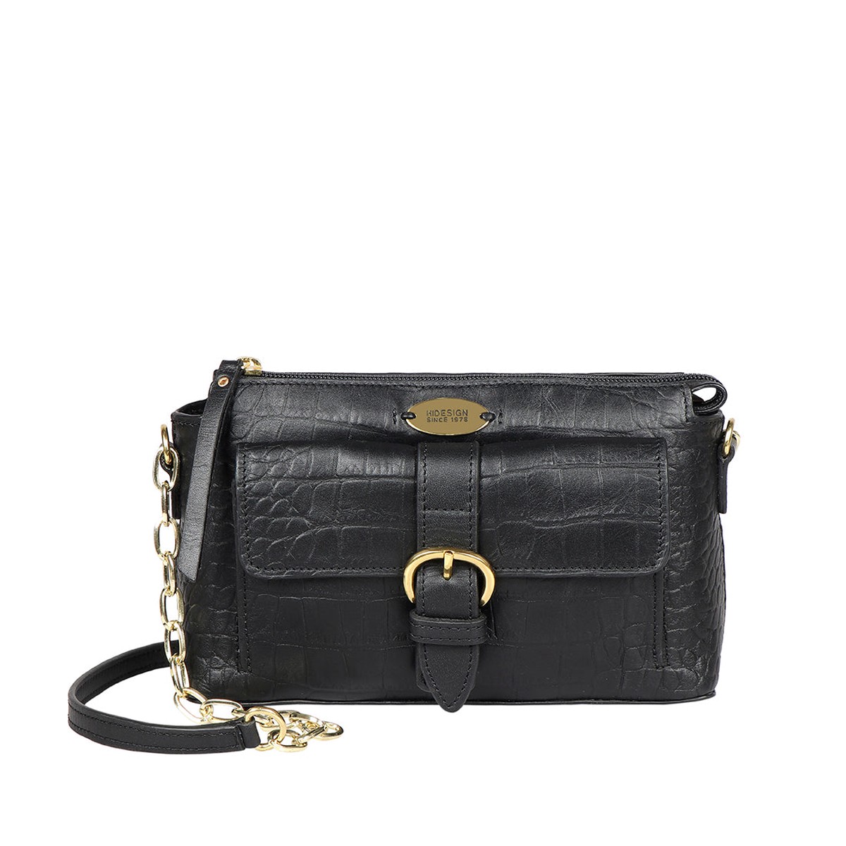 Ee Eliza 03 Black Leather Sling Bag