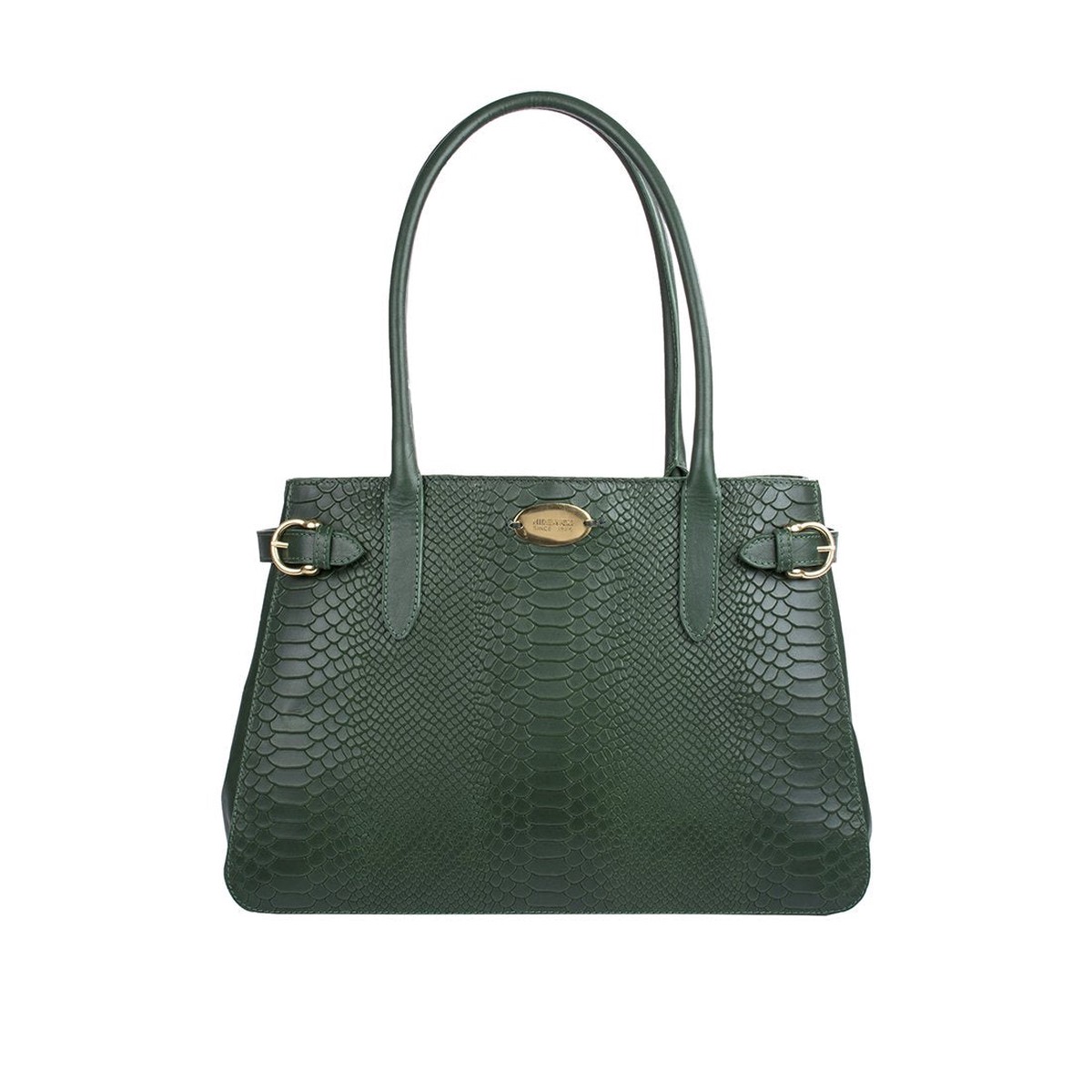 Ee Shanghai 01 Green Leather Tote Bag