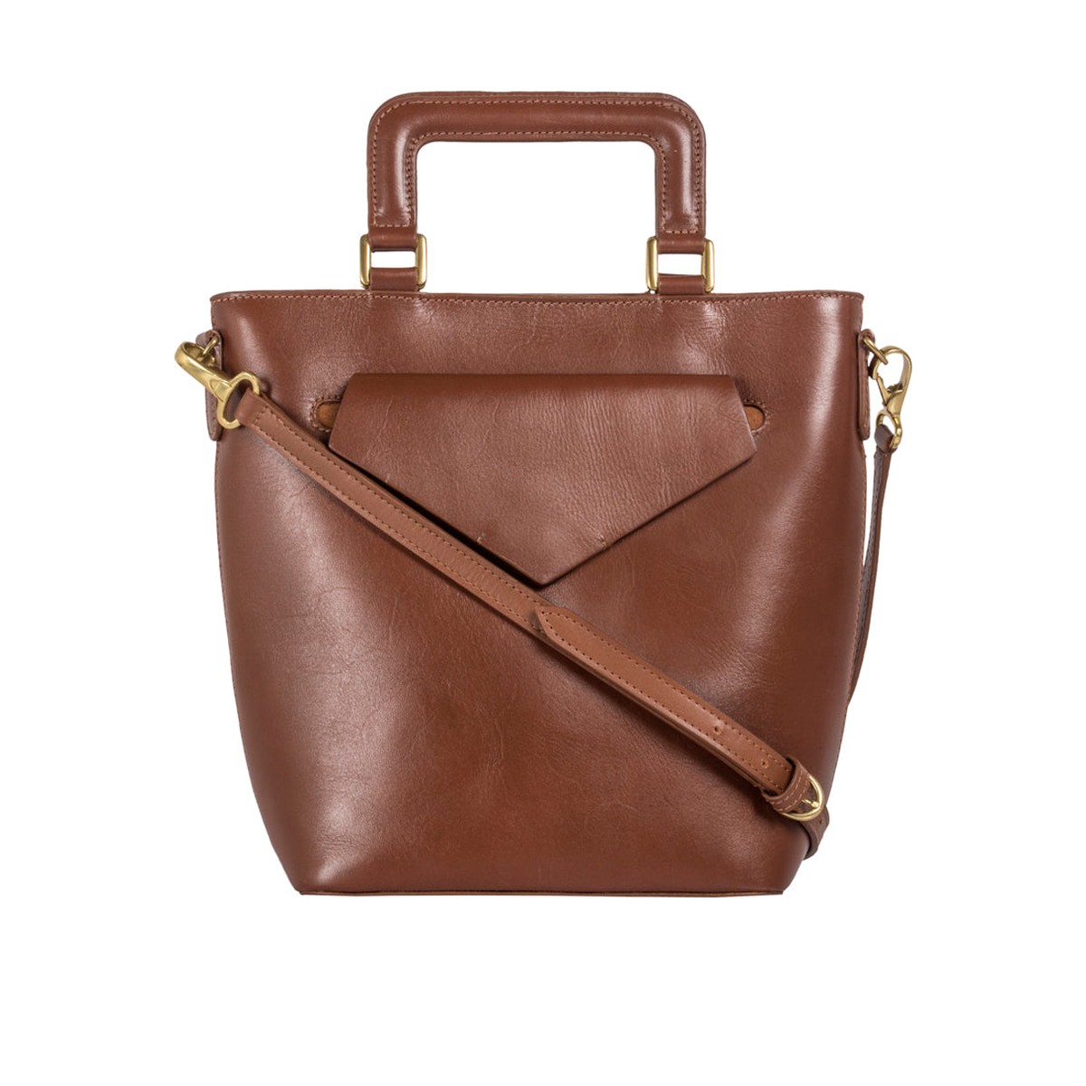 Evolve 01 Tan Leather Satchel