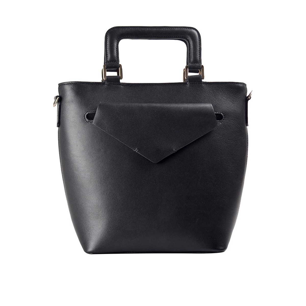 Evolve 01 Black Leather Satchel