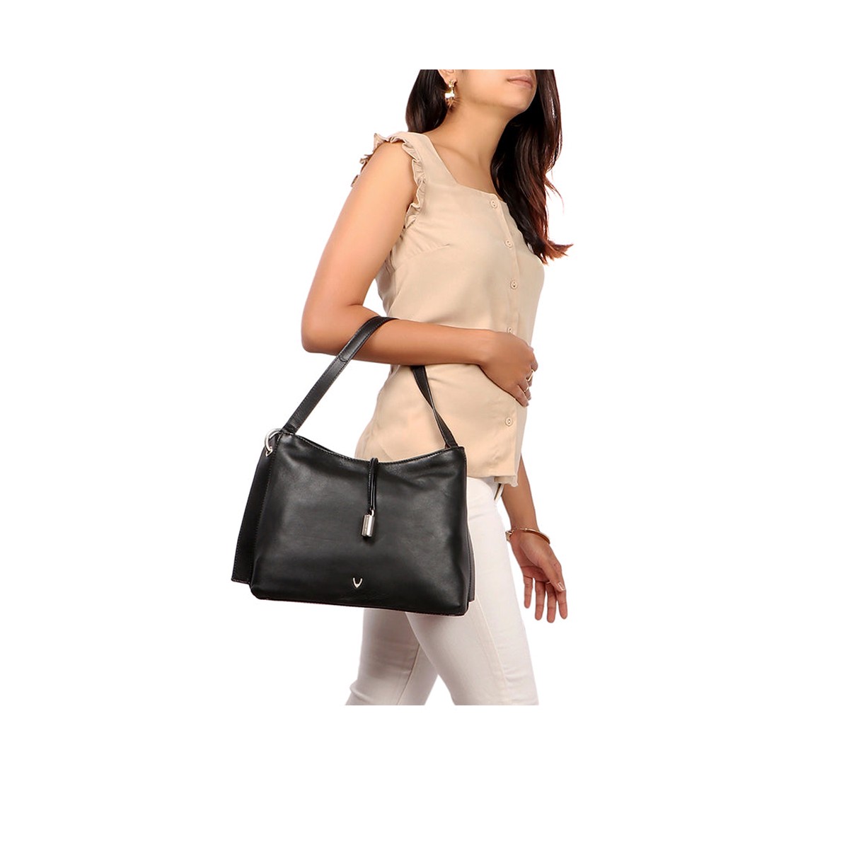 Fl Kris 01 Black Leather Shoulder Bag