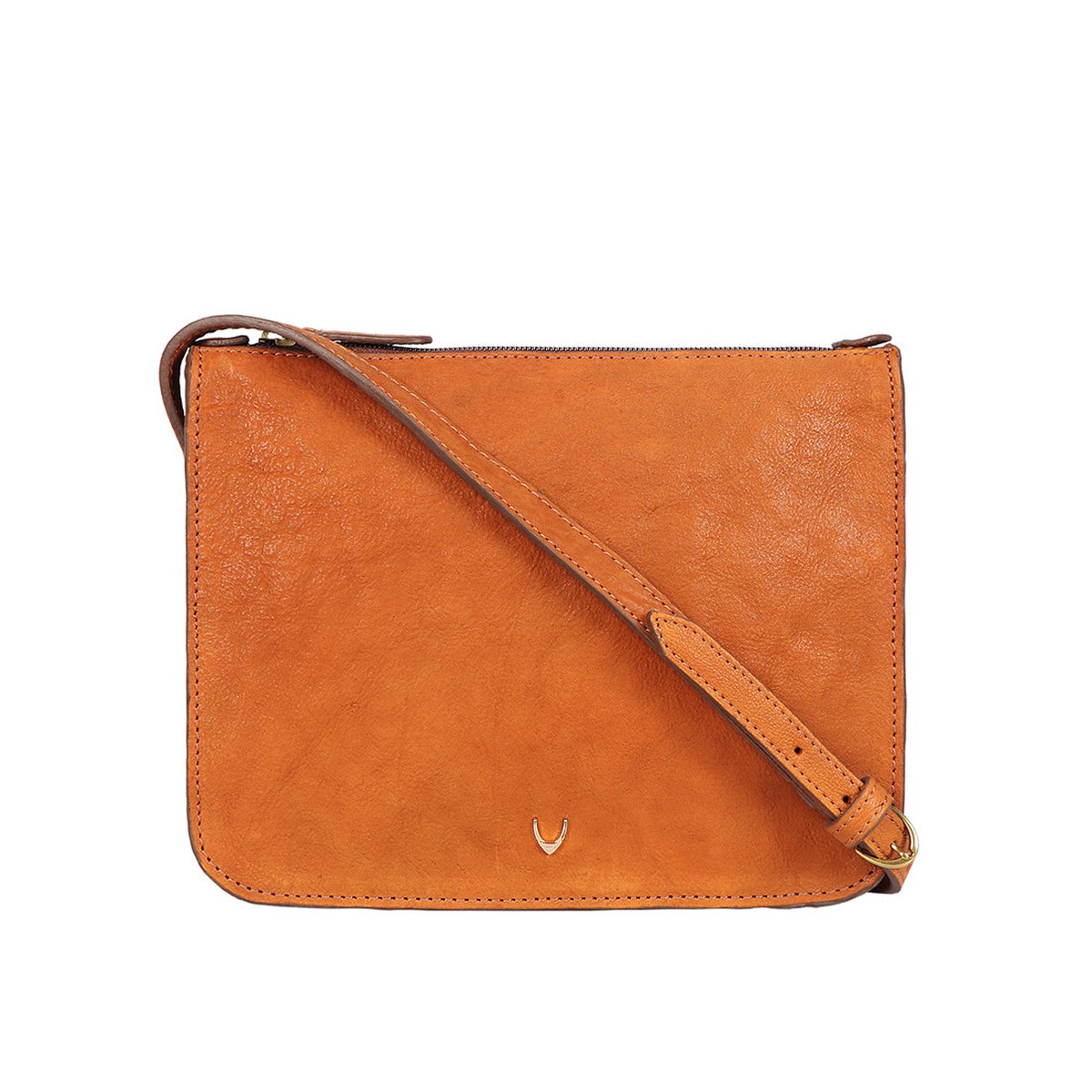 Carmel 01 Orange Leather Sling Bag