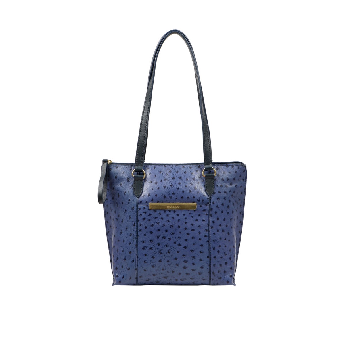 Maple 02 Sb Blue Leather Tote Bag