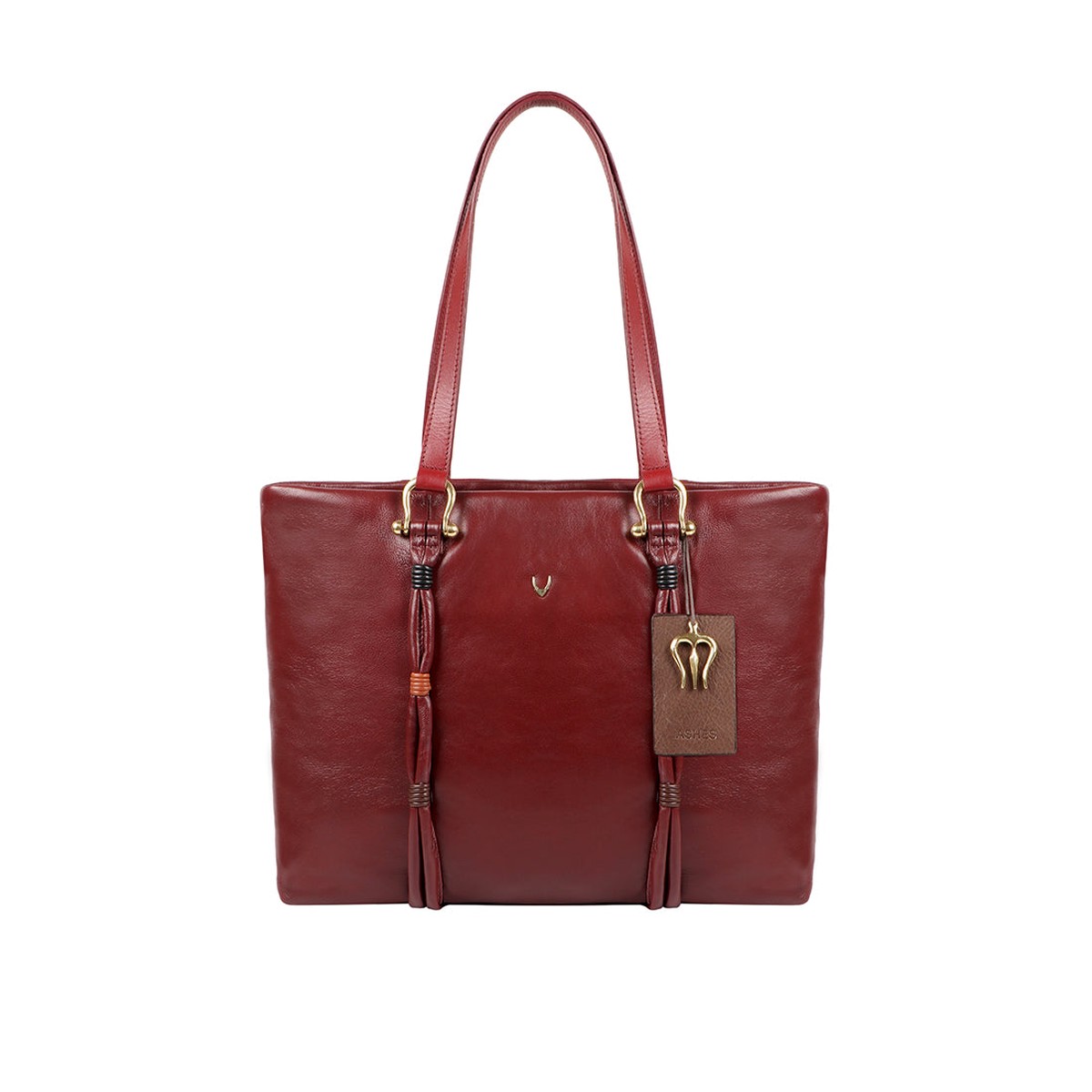 Moksha 01 Red Leather Tote Bag