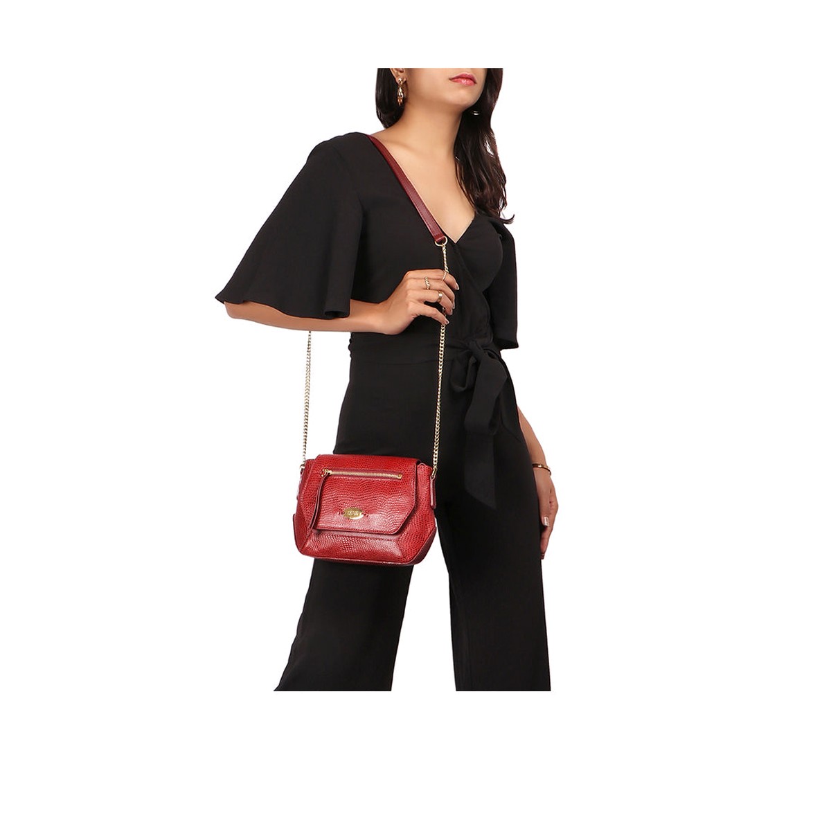 Ee Taurus 03 Red Leather Sling Bag