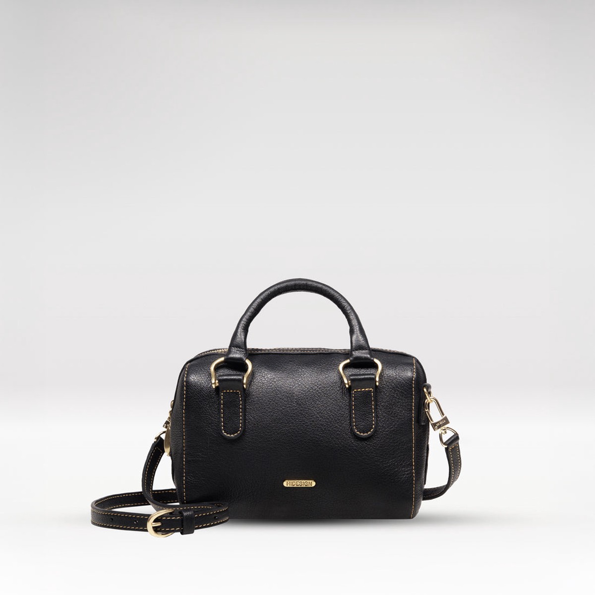 St. Martin 01 Black Leather Bowling Bag