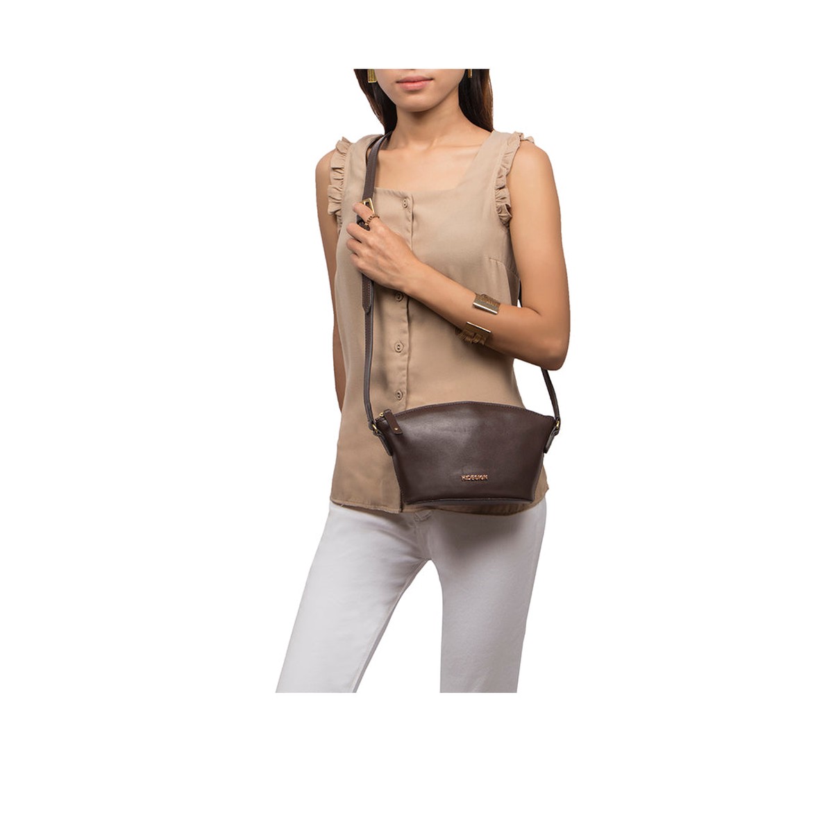 Beth 03 Brown Leather Crossbody