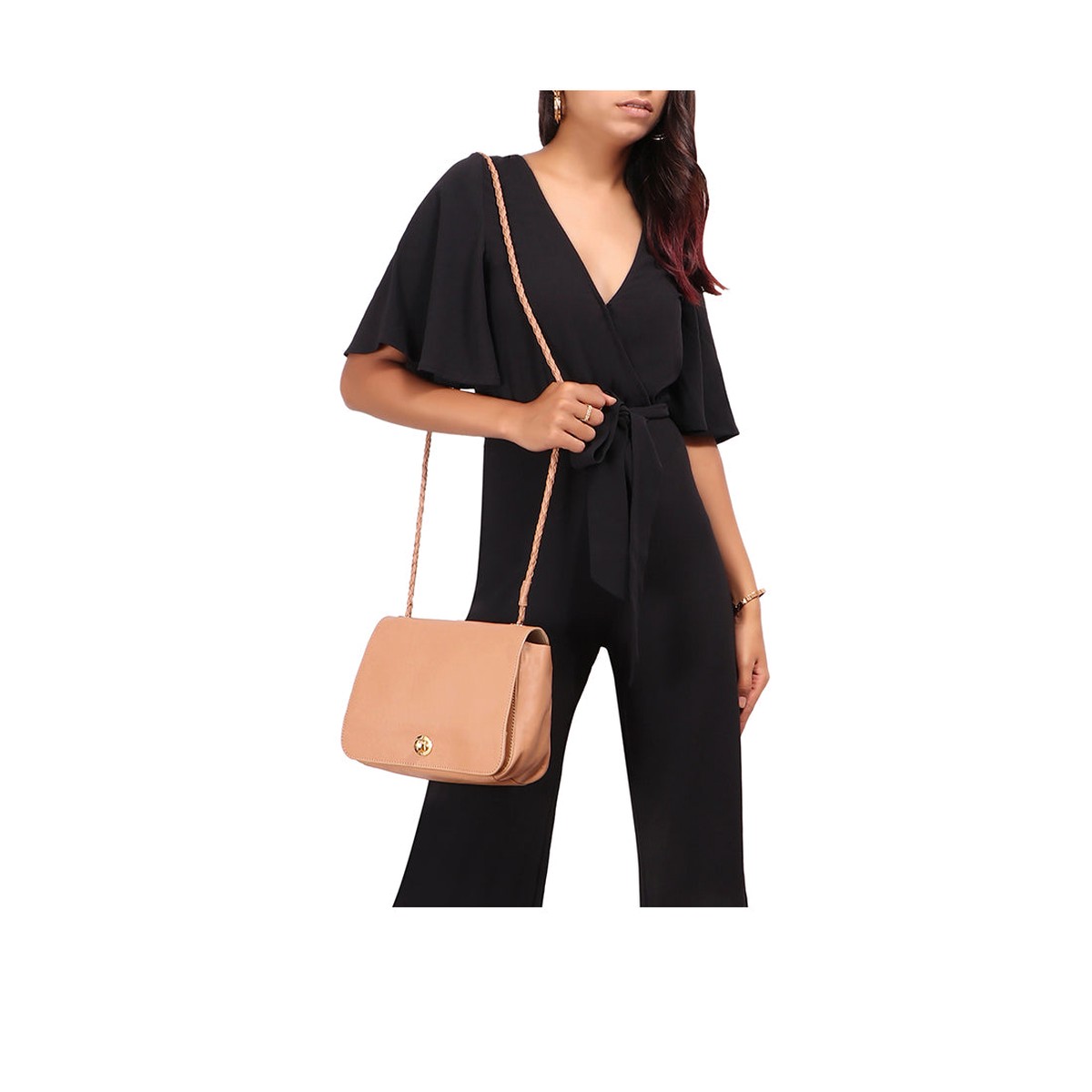 Charlyne 02 Nude Leather Sling Bag