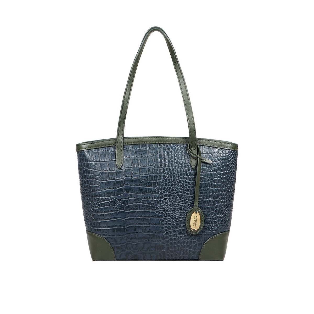 Ee Oprah 03 Blue Leather Tote Bag