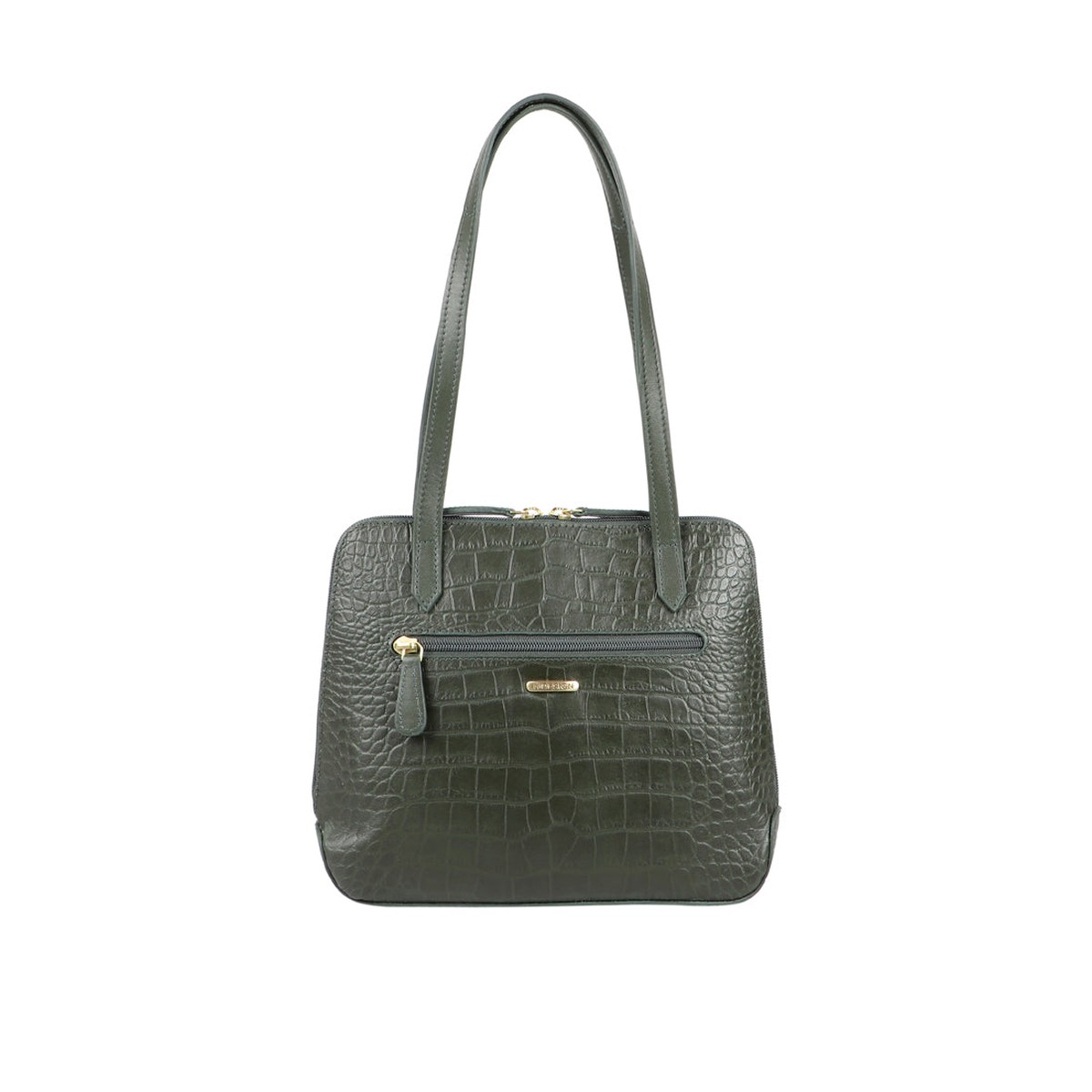 Fl Cindy Green Leather Shoulder Bag