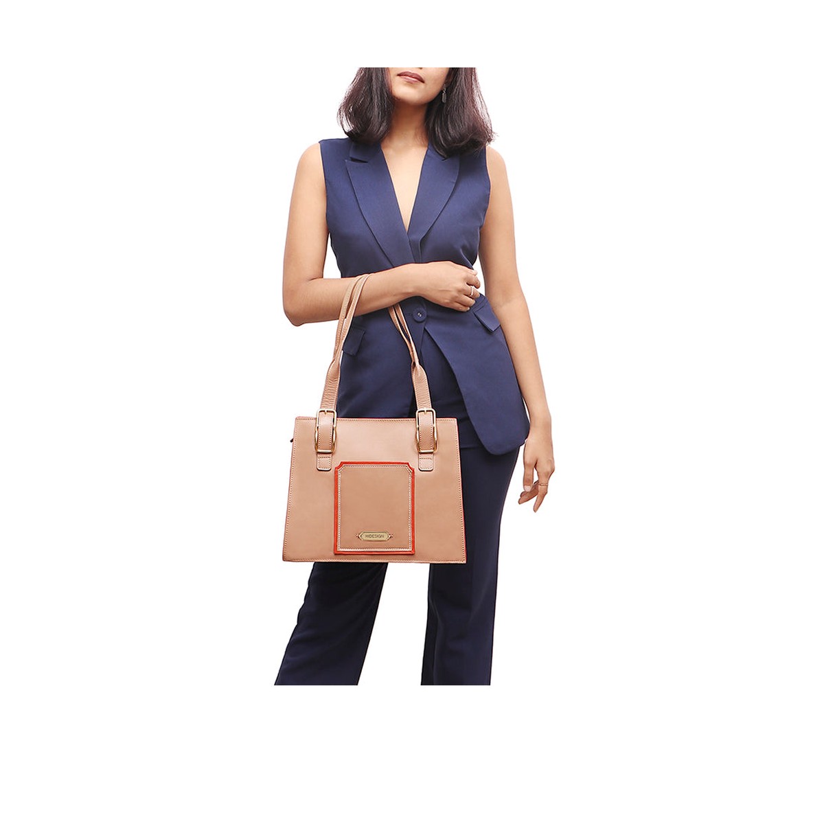 La Porte 02 Nude Leather Tote Bag