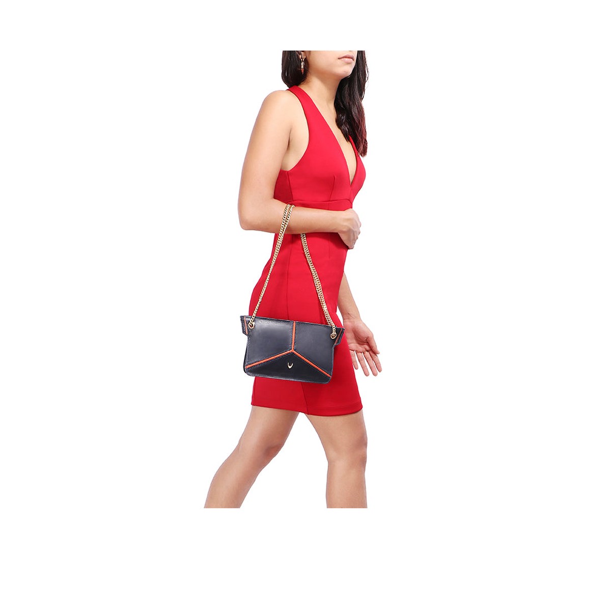 Star 02 Blue Leather Sling Bag