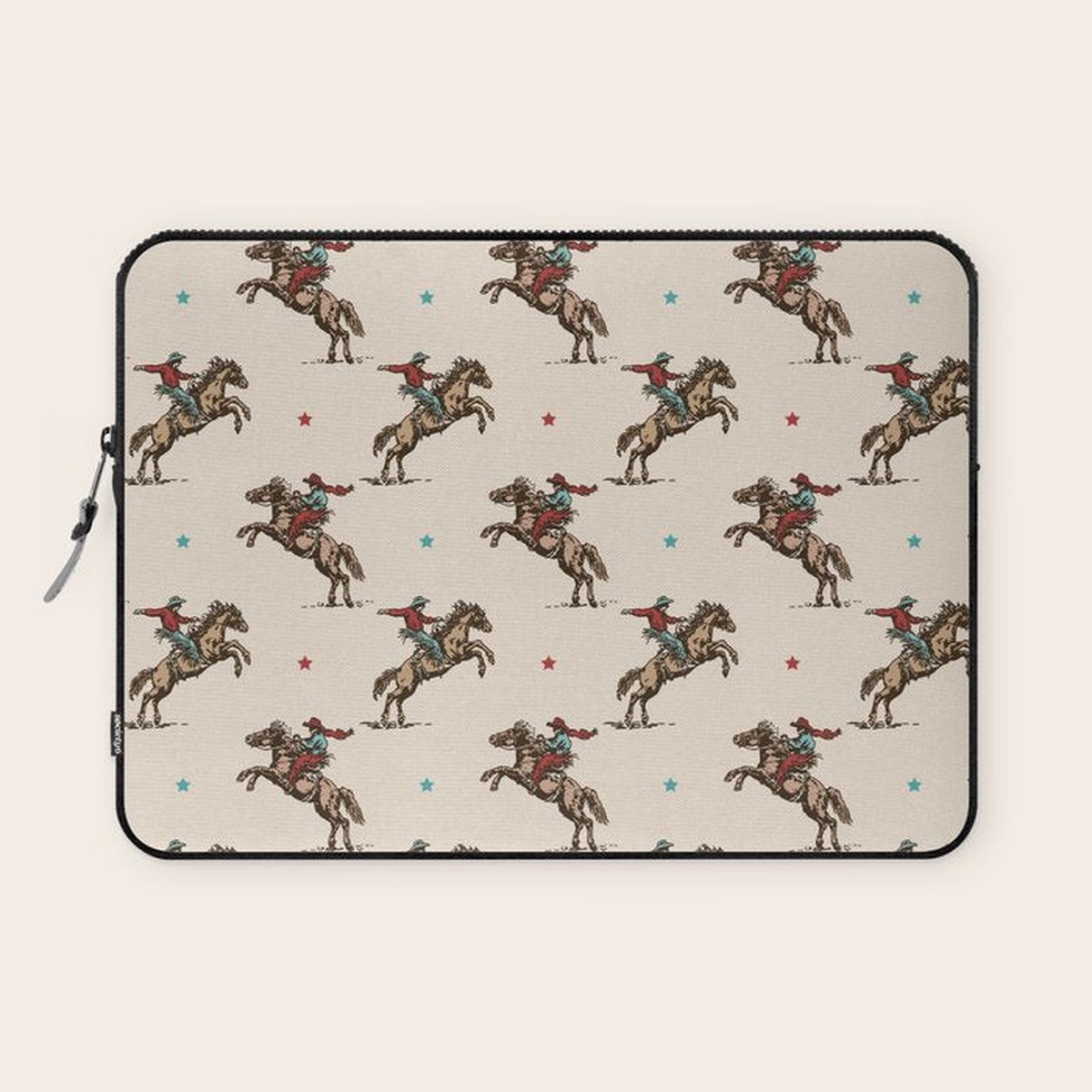 Cowboy Rodeo Bucking Bronco and Stars Laptop Sleeve