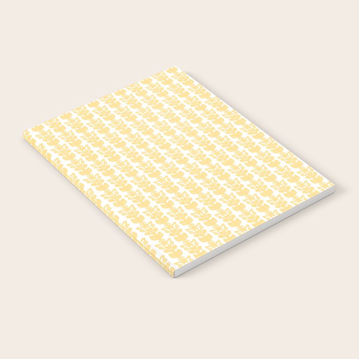 English Country Cottage Petite Willoughby Pattern in Warm Butter Yellow Notebook