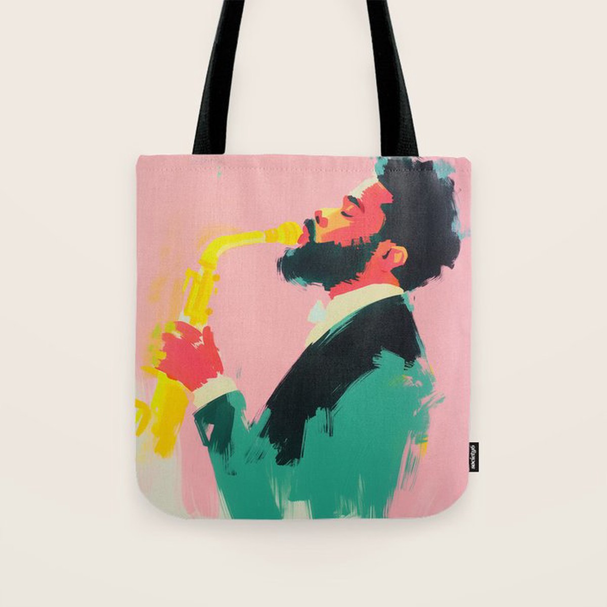 Modern Jazz Musician Bold Art Tote Bag