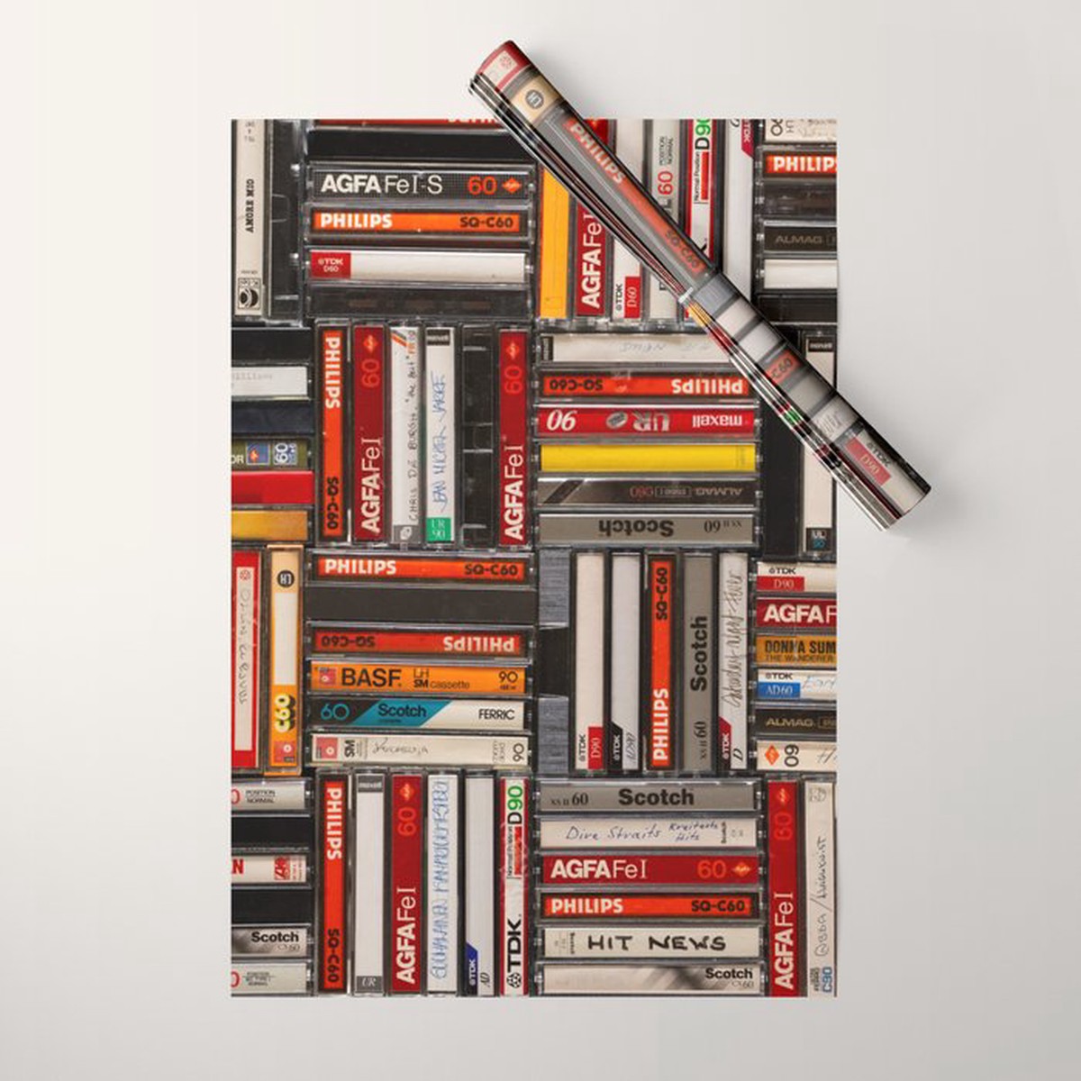 Music cassette stacks color  Wrapping Paper