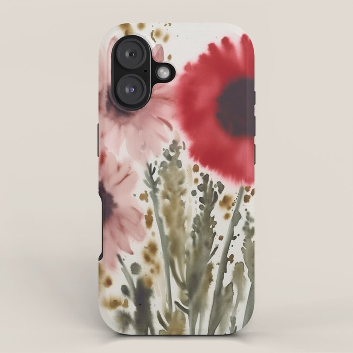 Poppy and Blush Blooms iPhone Case