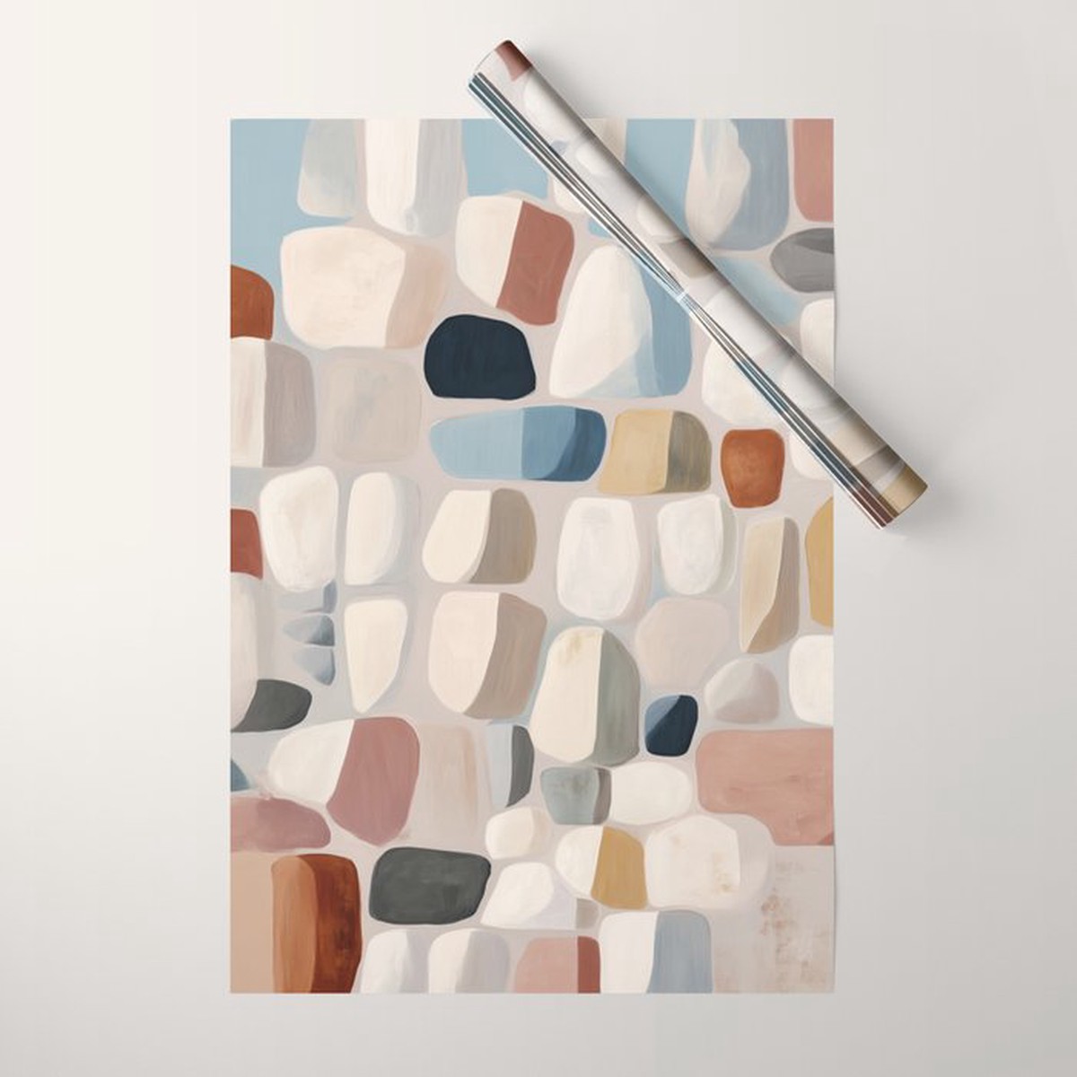 Soft Organic Stone Forms Wrapping Paper