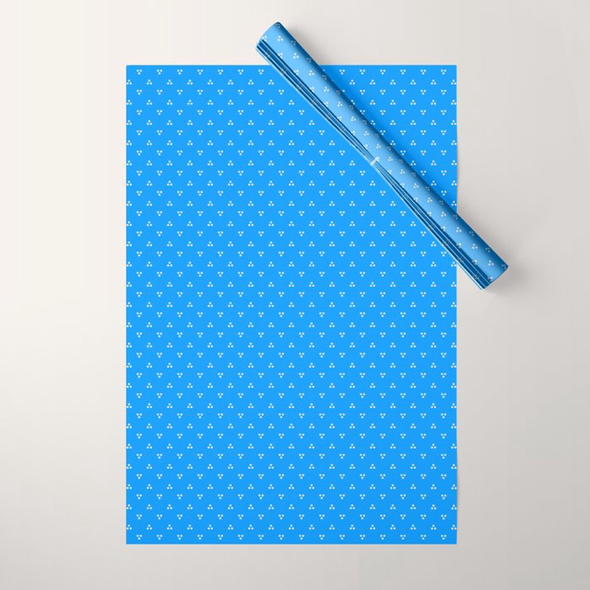 White Dots Pattern On Blue Wrapping Paper