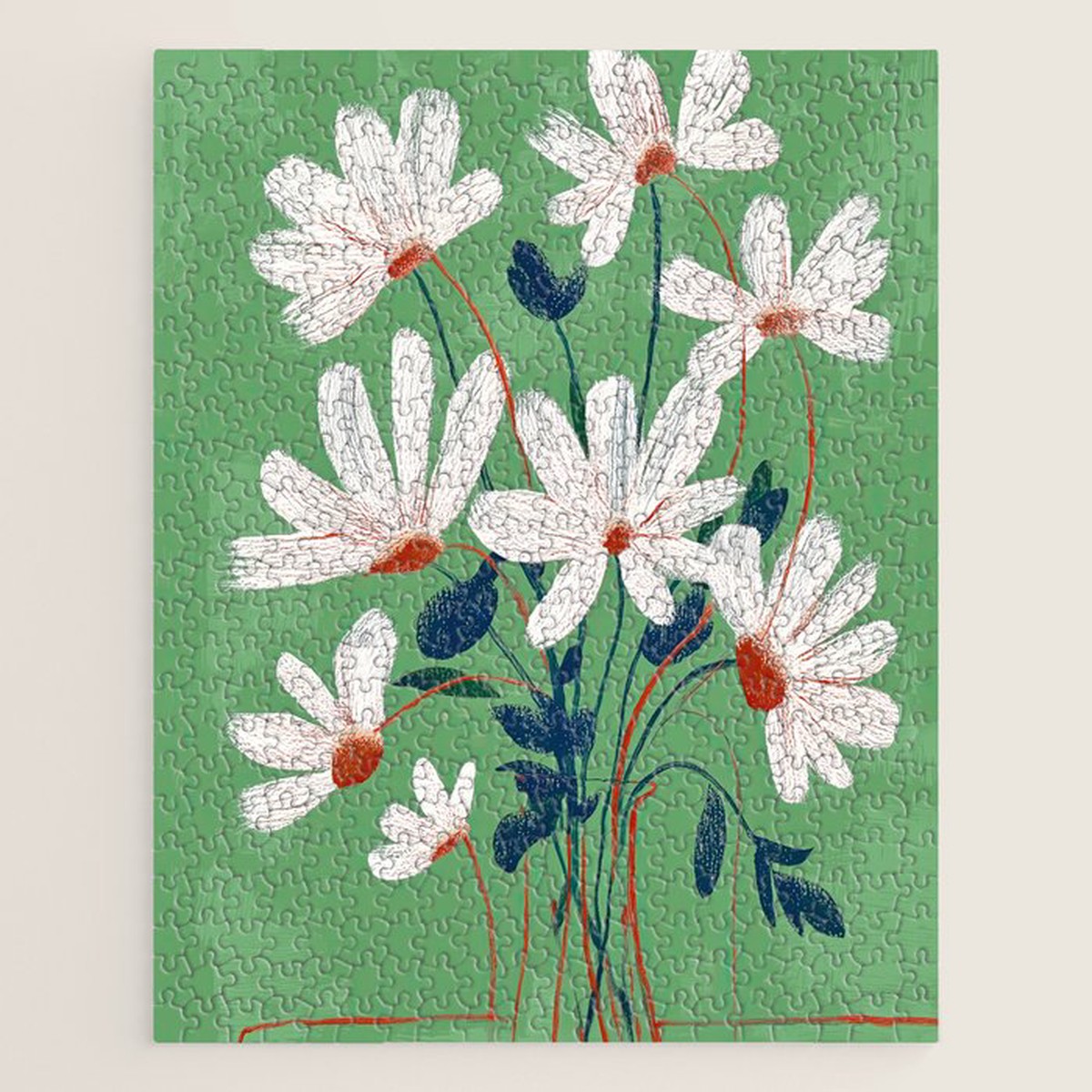 White Flowers Jigsaw Puzzle
