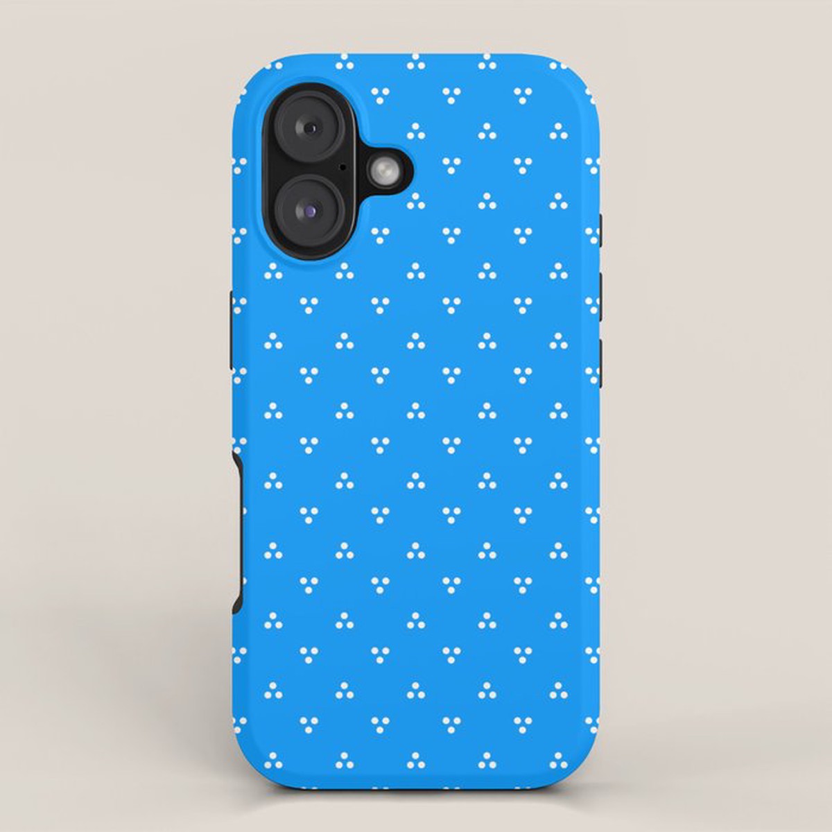 White Dots Pattern On Blue iPhone Case