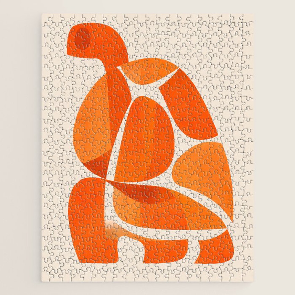 Abstract Turtle in Orange Jigsaw Puzzle