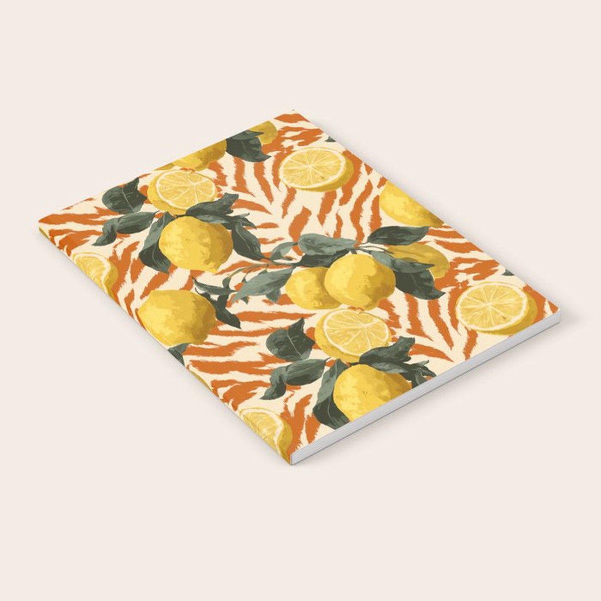 Bold Lemon Citrus Pattern Notebook