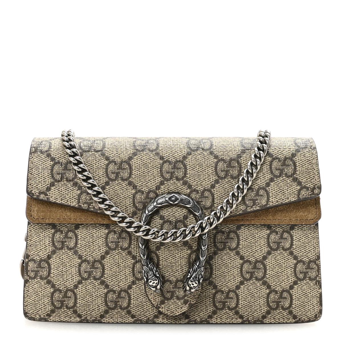 GG Supreme Monogram Super Mini Dionysus Shoulder Bag Taupe