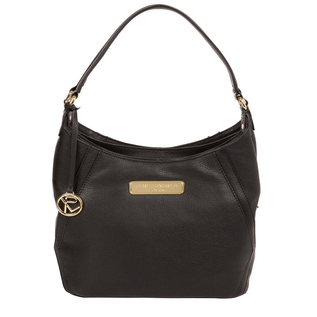 'Abigail' Black Leather Shoulder Bag