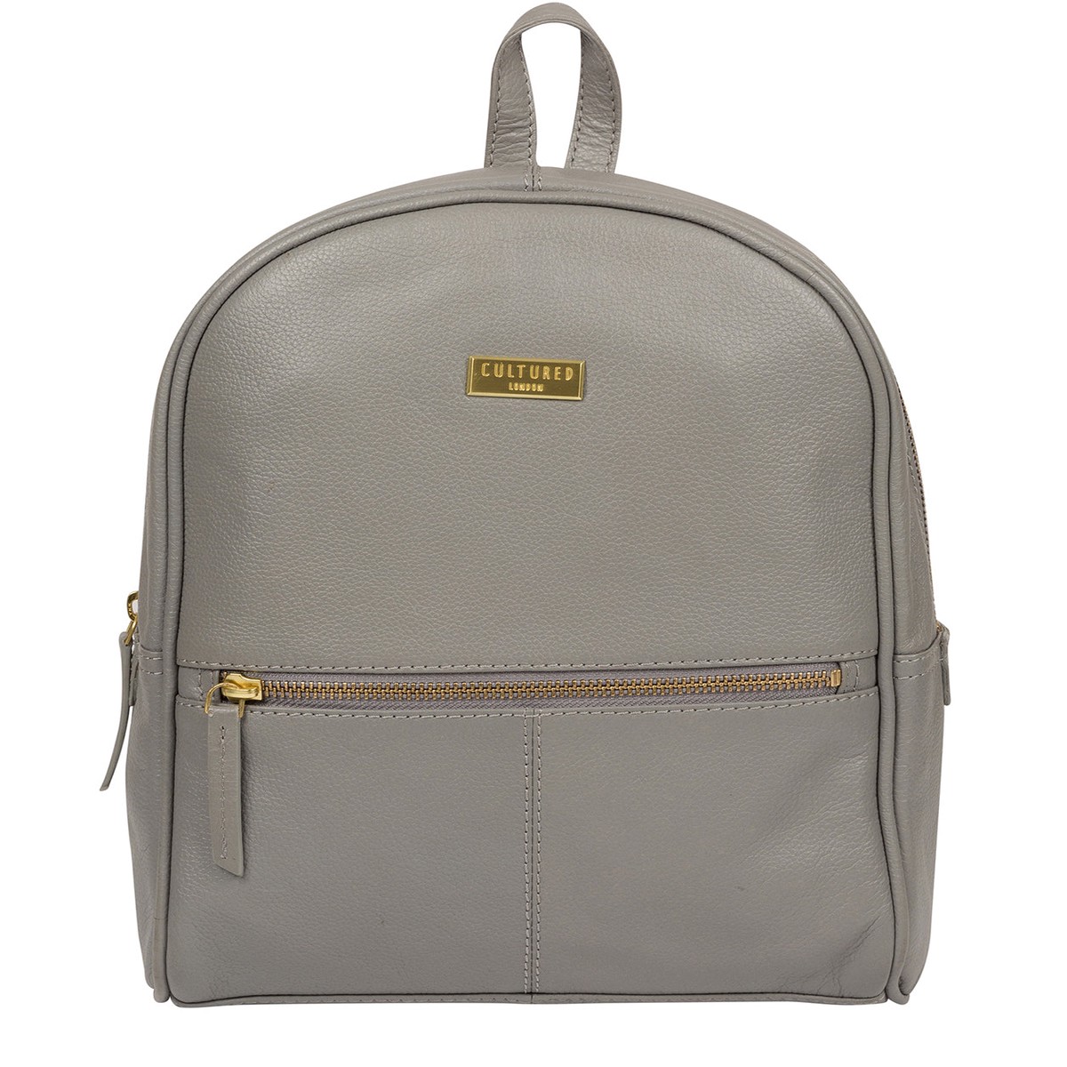 'Alyssa' Silver Grey Leather Backpack