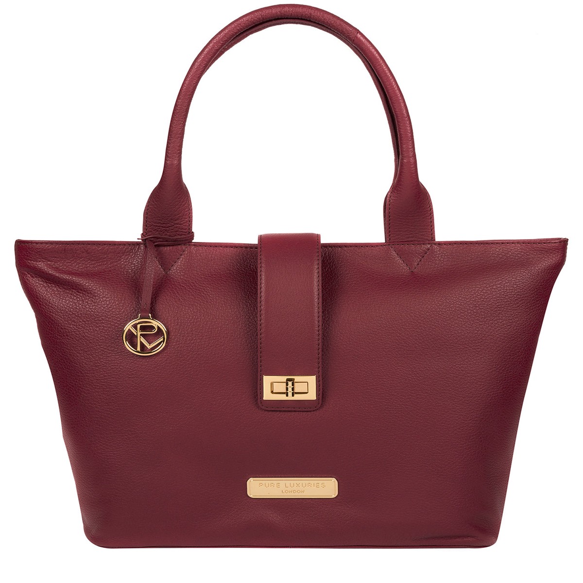 'Annabelle' Pomegranate Leather Tote Bag