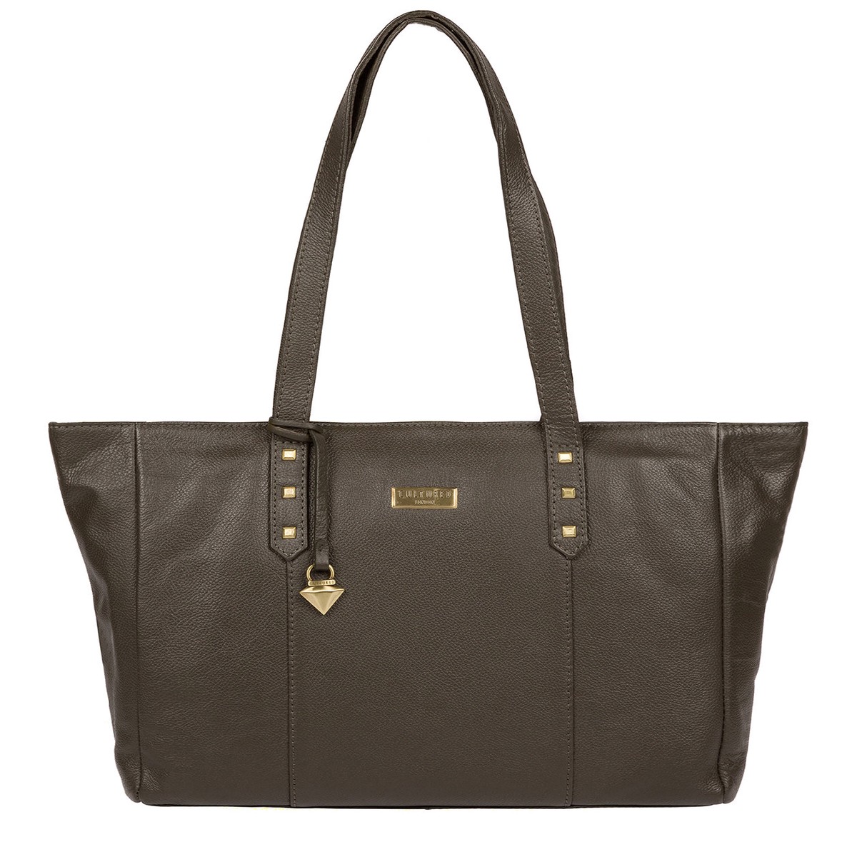 'Avery' Olive Leather Tote Bag