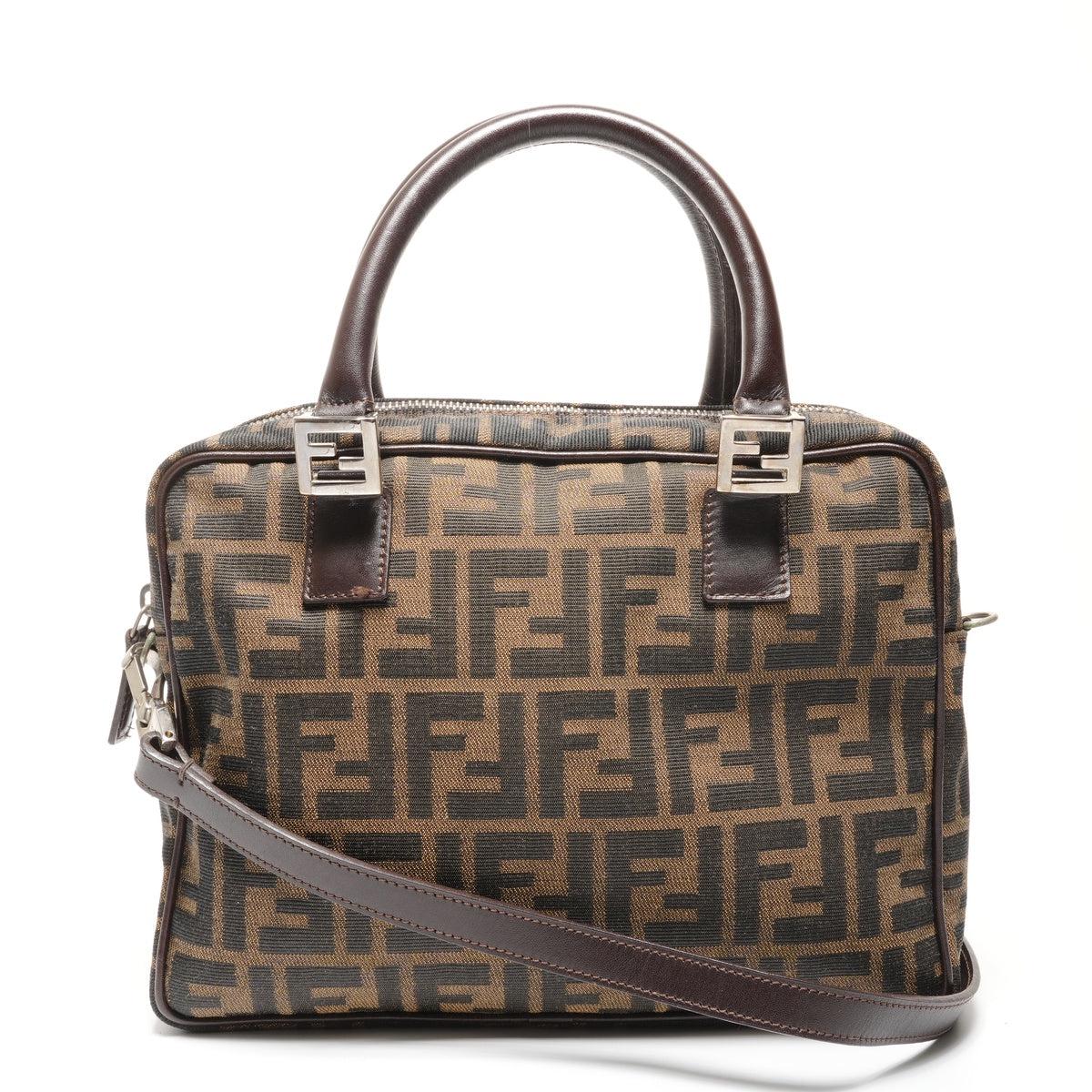 FENDI Zucca Canvas 2way Handbag Brown WS27448