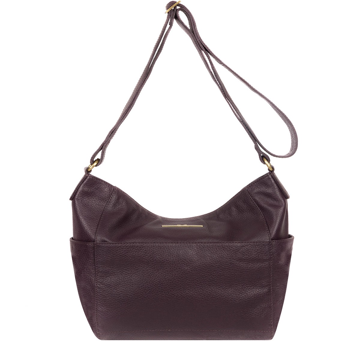 'Dorothea' Plum Leather Shoulder Bag