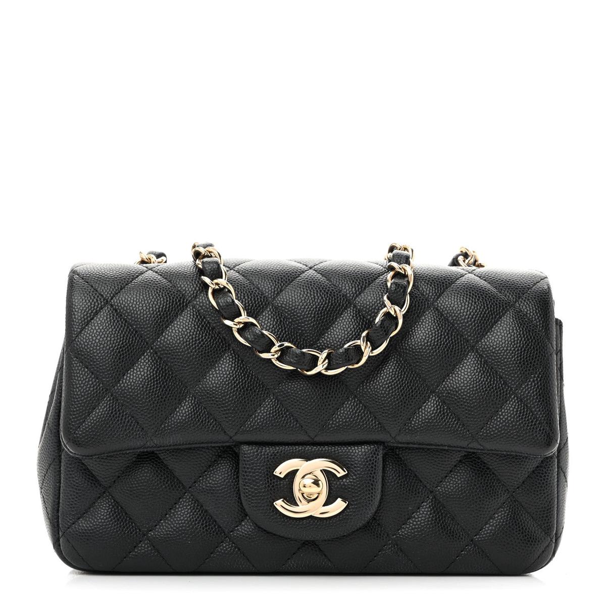 Caviar Quilted Mini Rectangular Flap Black