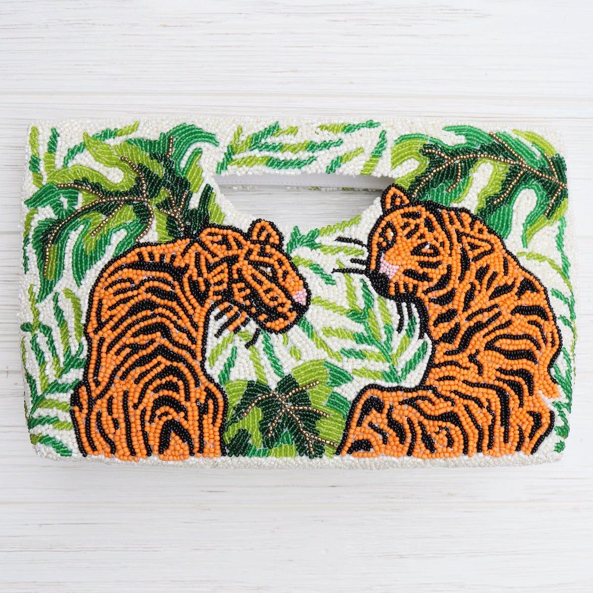 Cut Out Handle Clutch with Tigers