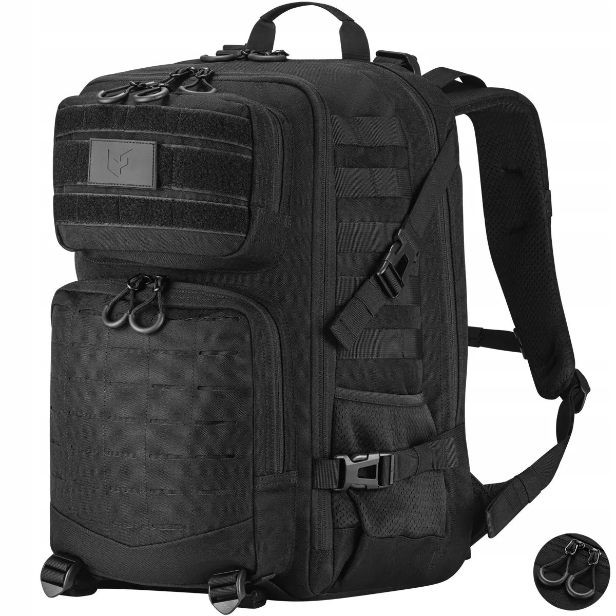 Military tactical backpack, black (survival)