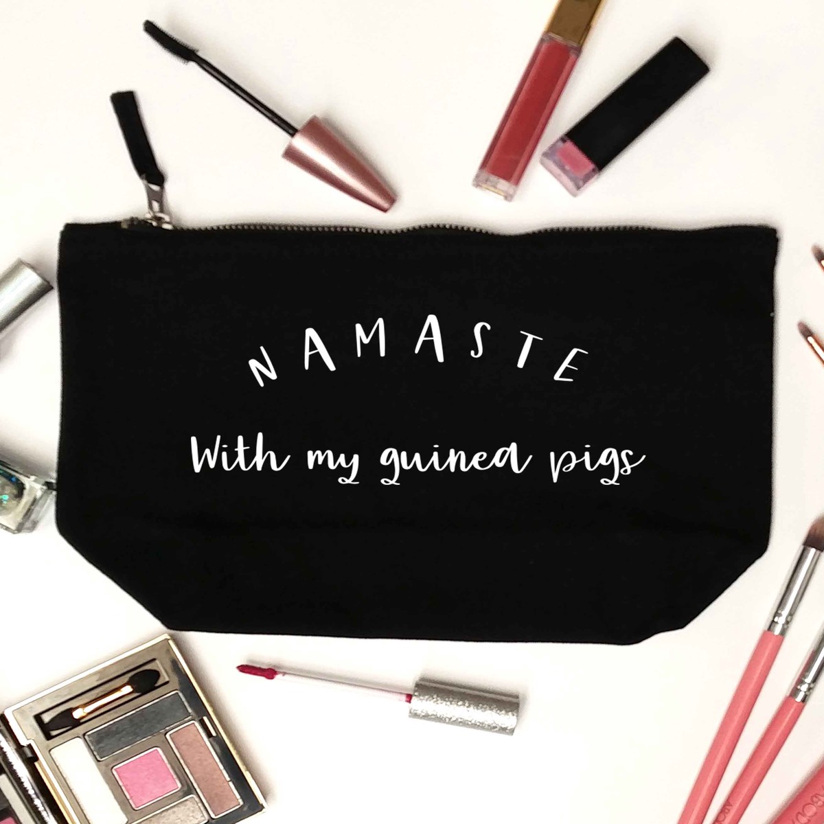 Namaste with my guinea pigs | makeup / wash bag